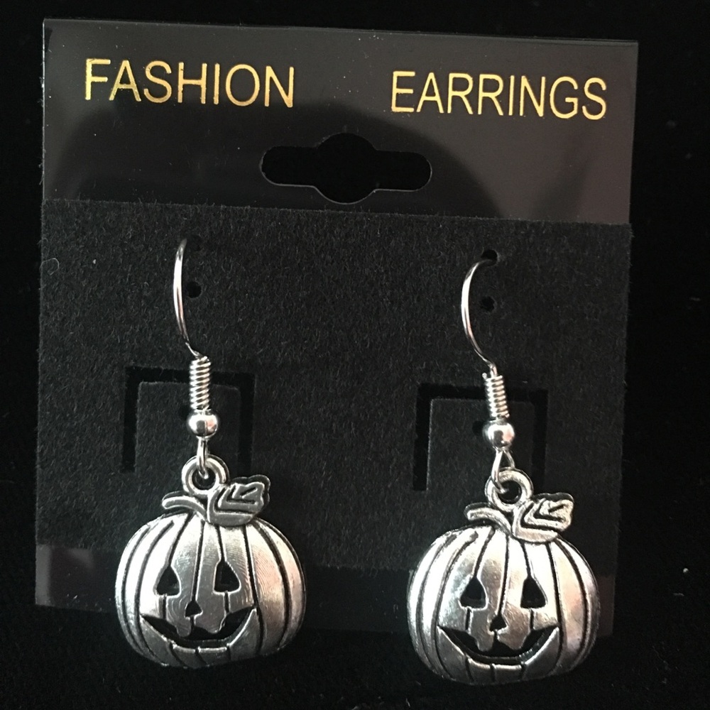 Stainless steel pumpkin earrings hypoallergenic